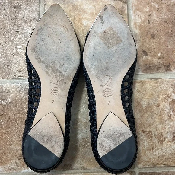 Delman Shana Woven Leather Flats with bow detail size 7 pin up feminine - Picture 7 of 12